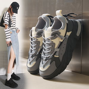 ins 新モデル カジュアル 女性靴 コーディネート 韓国版 厚底 オヤジ靴/女性 韓国版 ランニングシューズ スニーカー スニーカー女性