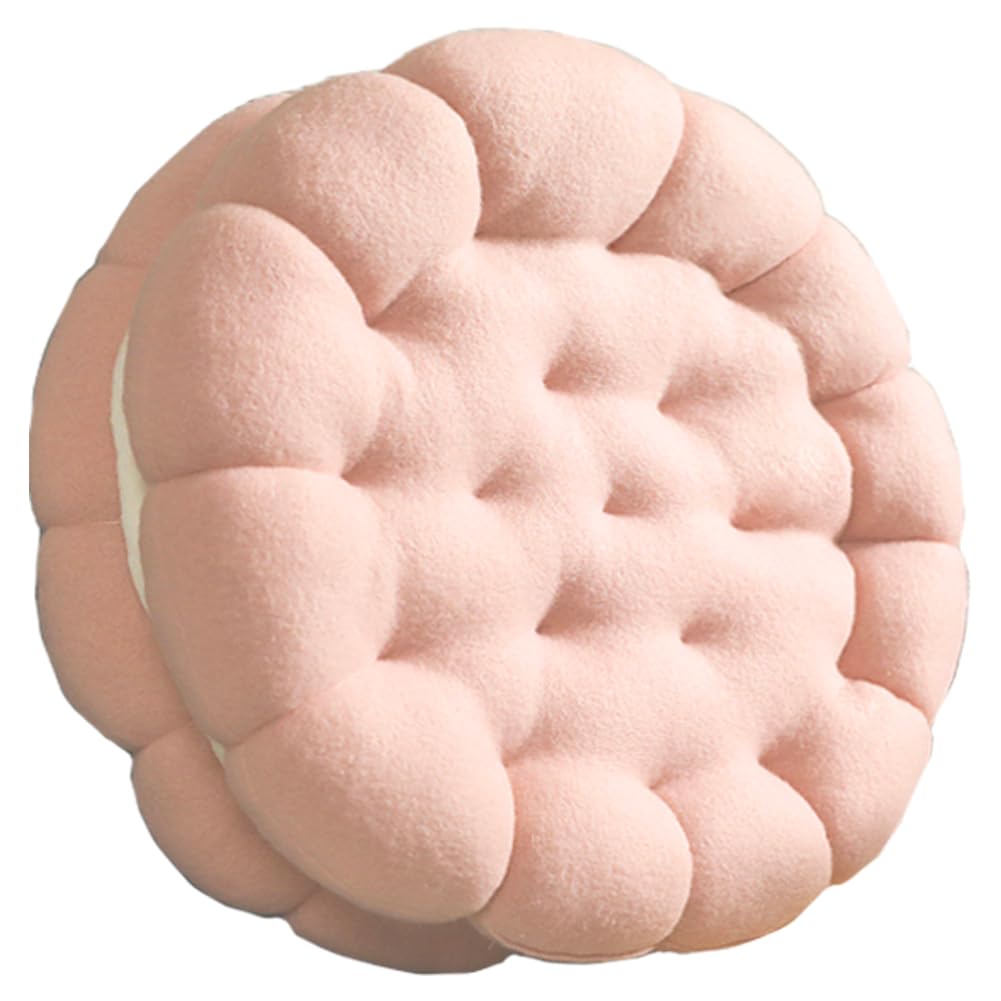 [スーツケースカンパニー]ビスケットクッション ビスケット型 座布団 ざぶとん フロアクッション 丸型 ラウンド チェアクッション 抱き枕 インテリア 円形 ストロベリー