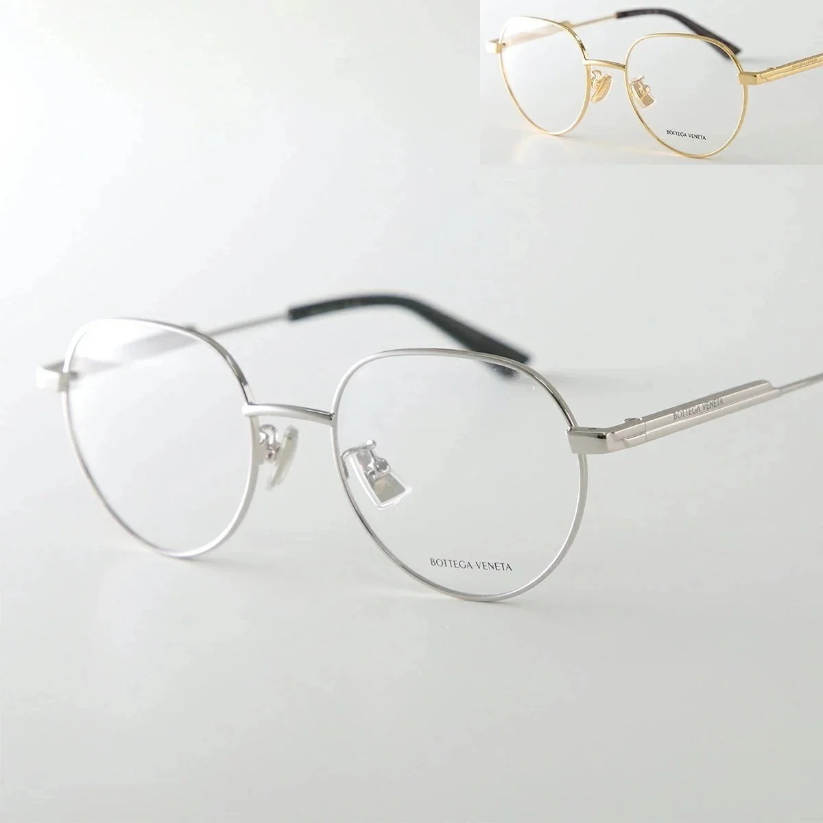 BOTTEGA VENETA ボッテガヴェネタ メガネ BV1239O メンズ ボストン型 メタルフレーム 細フレーム フルリム クリングスタイプ ロゴ アイウェア カラー2色