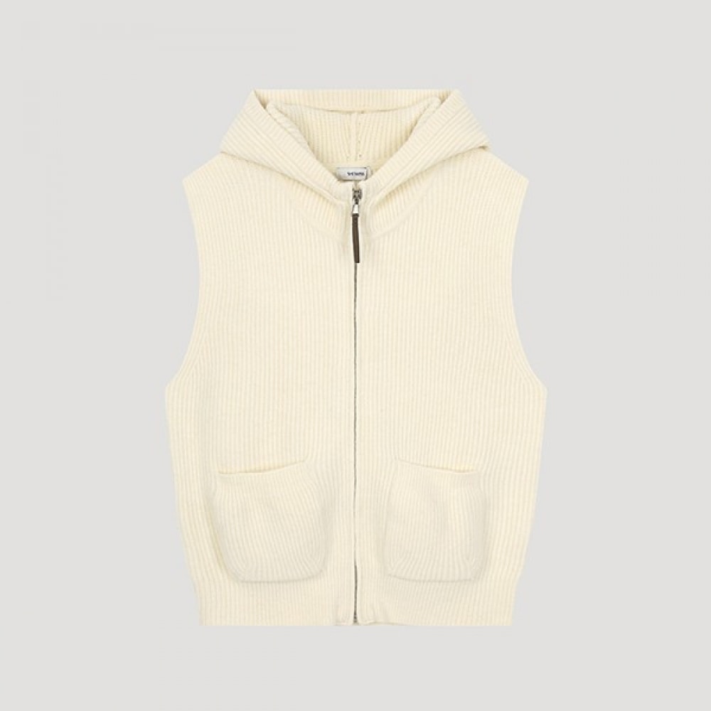 (シャーズミス) ニットフーディージップアップベスト_SSKVTO42570_IV