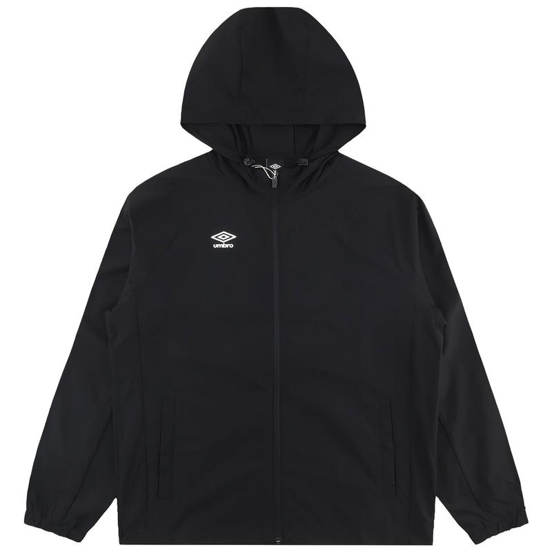 オールラウンド軽量ストレッチフード付きウインドブレーカージャケットUR124SJK31BLK