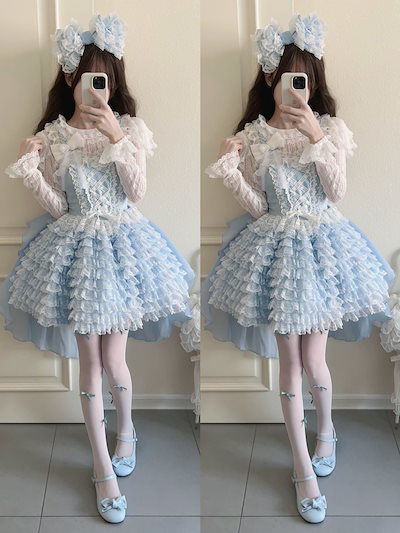 コスプレ ロリータ ミルフィーユ新品ロリータ洋装キュートjskキャミソールワンピース レディース