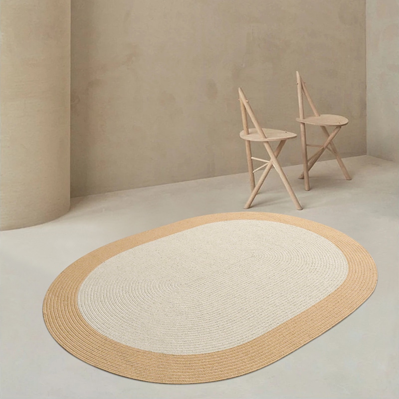 手作りの天然ジュートラグ リビングルームティーテーブルソファクッション 家庭用ベッドルーム畳 和風フロアマット ラグ 9,625円