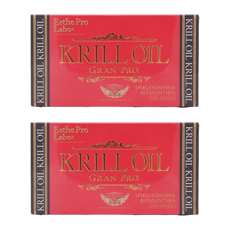 [2個セット]クリルオイルグランプロ 120粒 必須脂肪酸 DHA EPA 自然由来[ギフトラッピング対応]