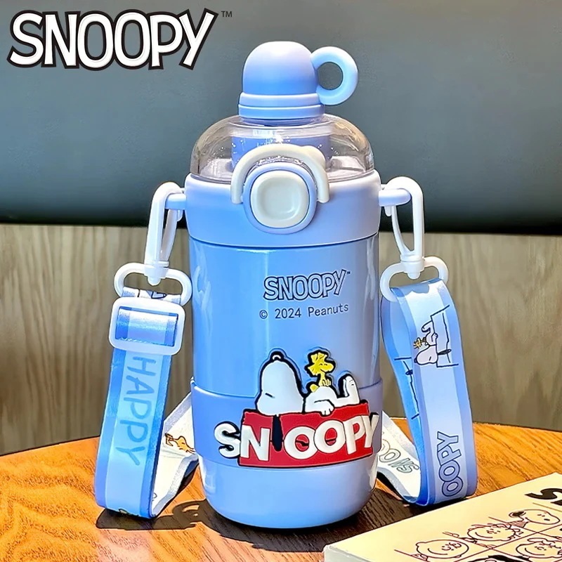 スヌーピー2024新型男子児童保温カップ女子かわいい学生カップ高颜値ストローカップカップルモデル