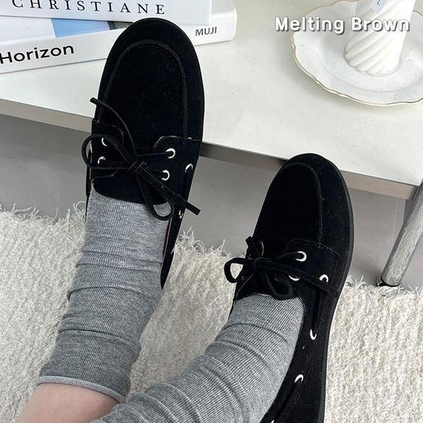 レディースシューズ 秋 スエードローファー KR32