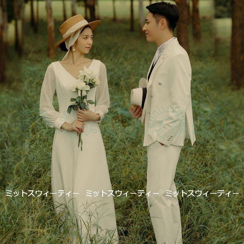 ウェディングドレス ロングドレス 結婚式 ウエディングドレス ハネムーンフォト 二次会 花嫁 前撮り