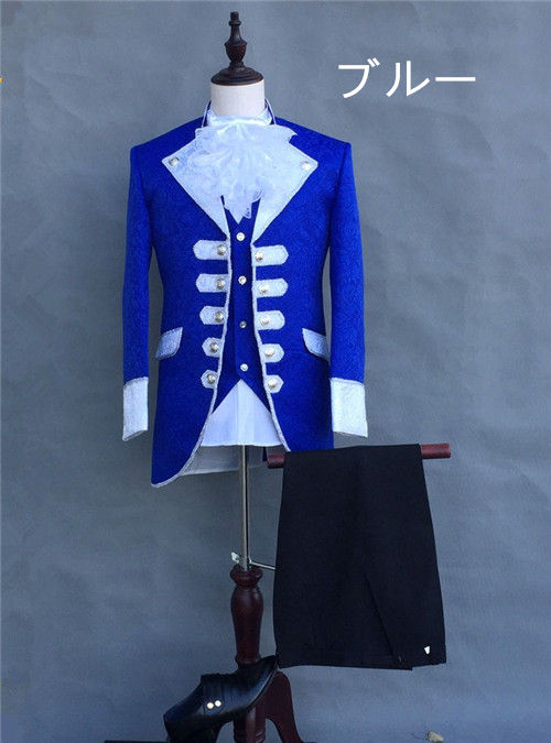 4色入荷　メンズフォーマル スーツ 燕尾服　結婚式/パーティ/司会　ジャケットズボン蝶ネクタイベストの4点セット　お呼ばれ　披露宴　二次会 ダンス　演出舞台　貴族　衣装 ゴシック イギリス 豪華
