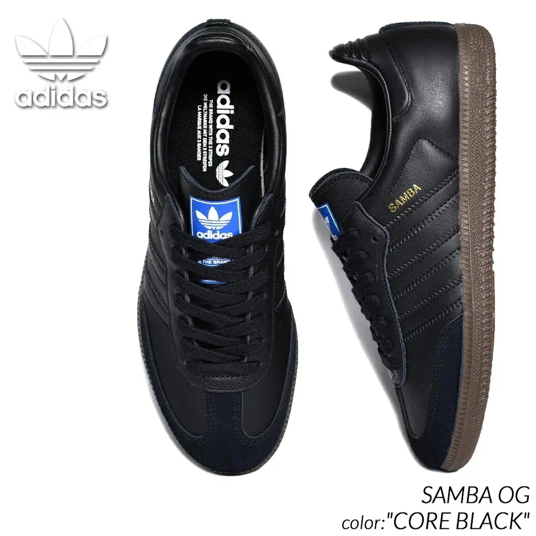 adidas SAMBA OG "CORE BLACK" アディダス サンバ スニーカー ( 黒 ブラック トリプルブラック オールブラック レザー ガムソール メンズ レディース ウィメンズ IE3