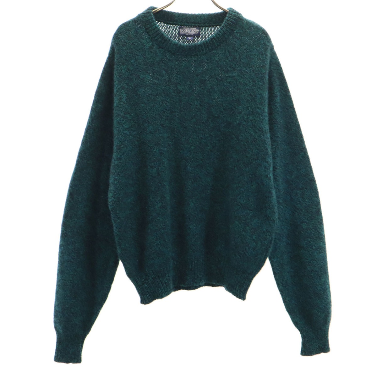 LANDS END ランズエンド 90s USA製 オールド 長袖 メランジ セーター M グリーン系 ニット メンズ 古着
