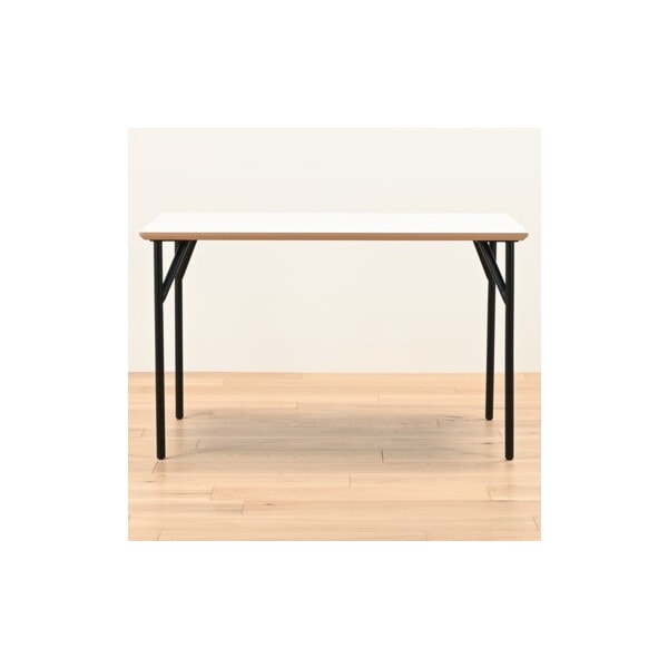 光製作所 アリカ ダイニングテーブル120 メラミン天板WH スチール脚BK メーカー直送