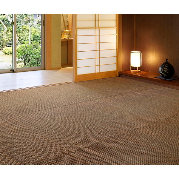 81847630 裏付き い草カーペット 南風 江戸間3畳 174×261 ブラウン メーカー直送