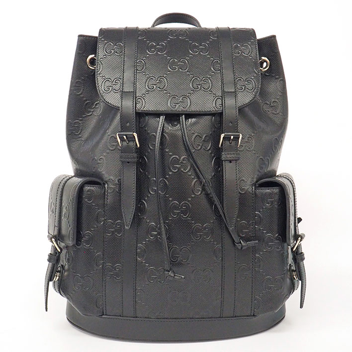 【美品】グッチ バックパック GGエンボス メンズ 【バックパック・リュック】