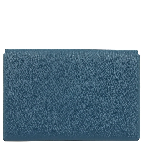 エルメス HERMES クラッチバッグ ポシェット カルヴィMM ヴォーエプソン コルヴェール シルバー金具 青 バイカラー A刻印【中古】