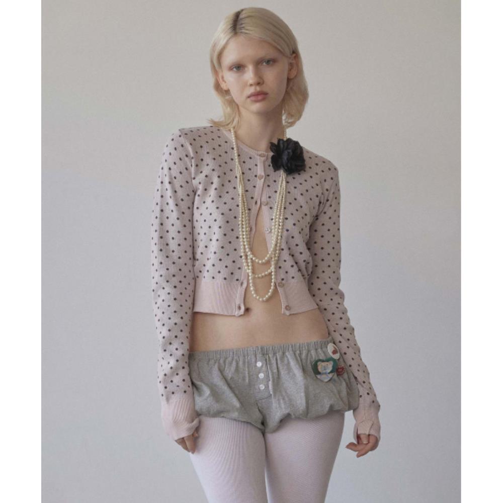 スカルプター Polka Dot Cardigan Baby PinkBrown SC25S213PK