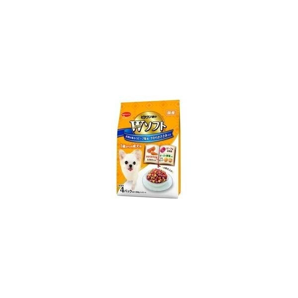 【1ケース】【お取り寄せ対象品】ビタワン君のWソフト 成犬用 お肉を味わうビーフ味粒・やわらかささみ入り(200g)[ビタワン] *18個