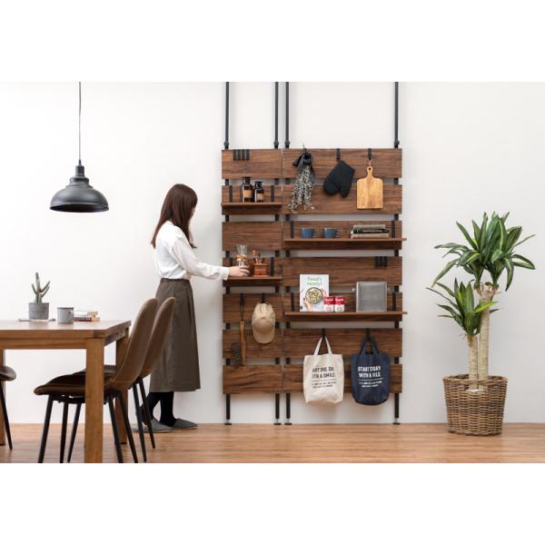 ハンガーラック 突っ張り 間仕切り 北欧モダン おしゃれ 木製 木目 パーテーション つっぱり 薄型 省スペース スリム 幅40cm 13,316円