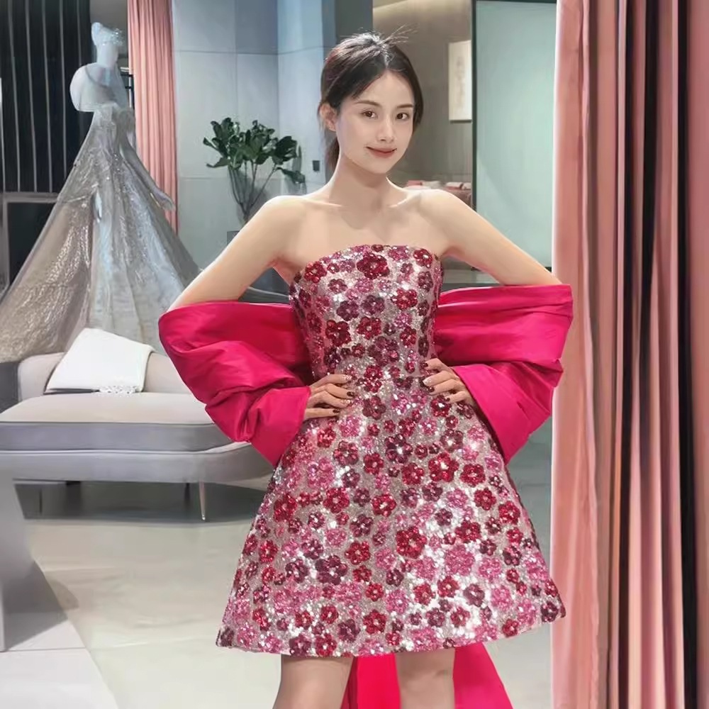 【送.料.無.料.急速発送】マップル2025低身長甘美ショート丈ドレス 演奏会 ウェディング 発表会 成人式 二次会 お呼ばれ