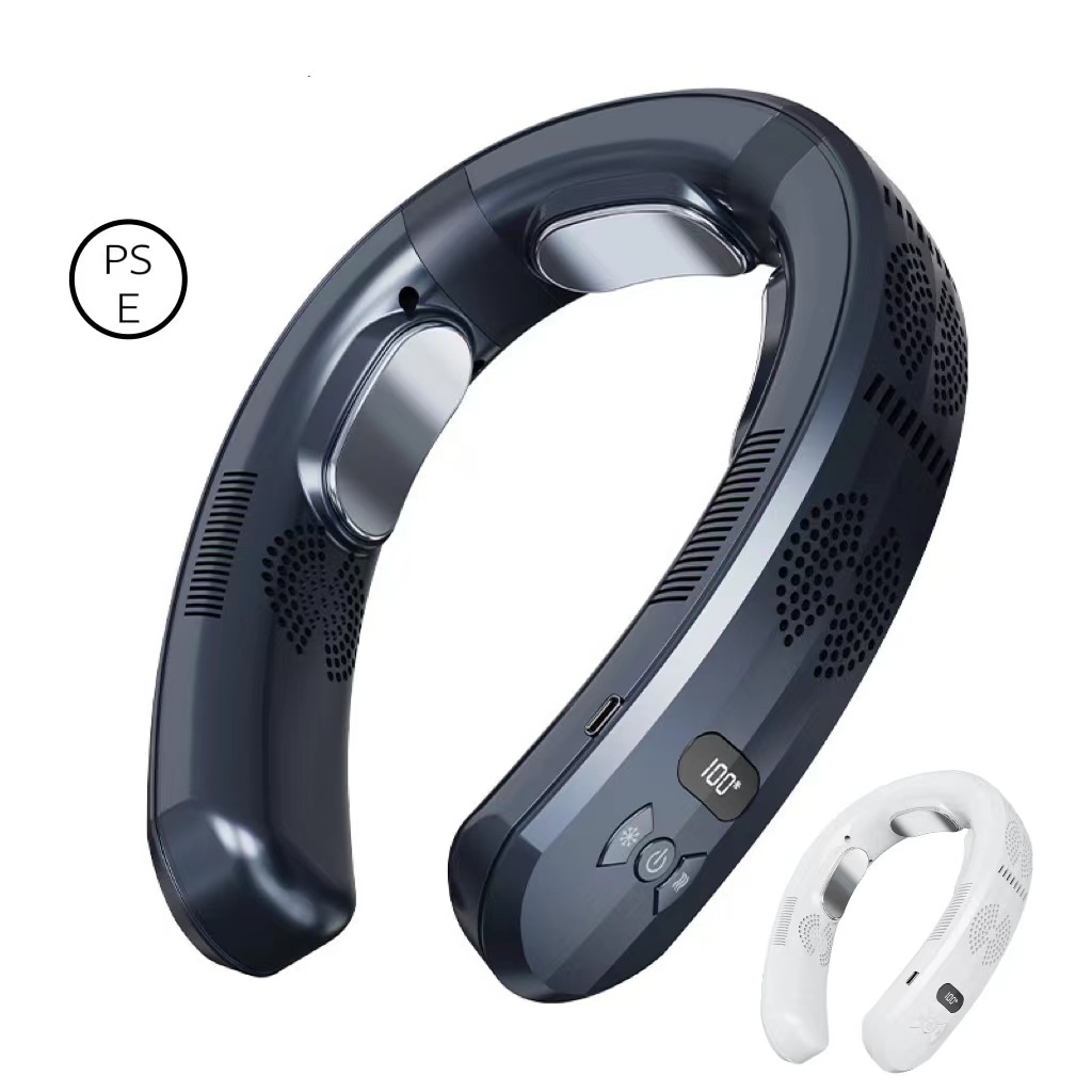 首掛け扇風機 ネッククーラー 羽なし 冷感 軽量 日本製モーター おしゃれ 節電 2024 最強 半導体冷却 3つ冷却プレート 6000mAh大容量 冷房/暖房 携帯用扇風機