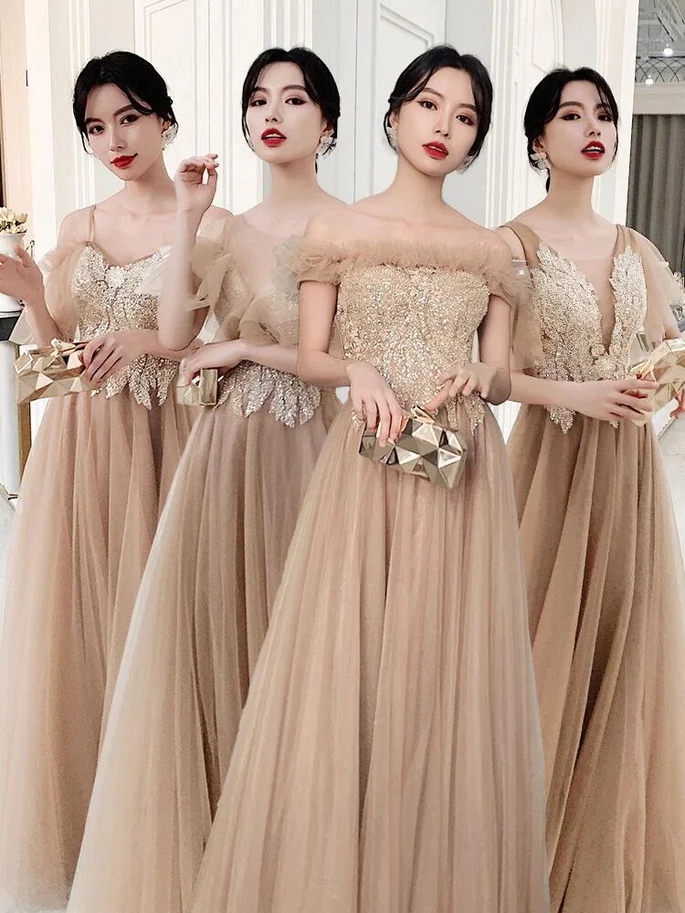 【急速出荷】ロング丈ドレスブライズメイドドレス花嫁の介添えドレス大人演奏会発表会二次会パーティードレスウェディングドレス披露宴結婚式203040