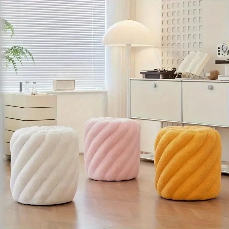 スツール オッドマン ソファー 台座 椅子 イス メイクアップスツール もこもこ パンプキン カボチャ かわいい おしゃれ ポップ 韓国インテリア 子供部屋 リビングルーム