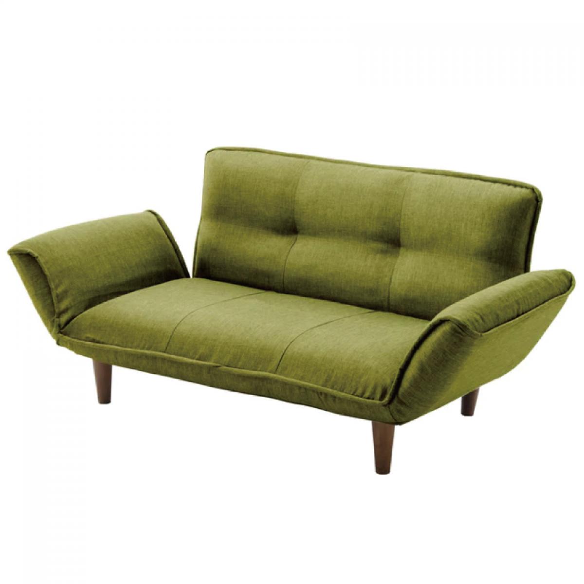 【I】セルタン カウチソファ 2人掛け KAN タスクグリーン 日本製 リクライニング 座面ポケットコイル ソファ CELLUTANEA A01p-583GRN【受注生産品】ダイユーエイト