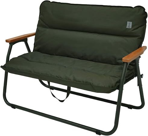 グッドラックソファ 車内で棚になる2人掛け折りたたみチェア 【アルミ合金製】カーキ