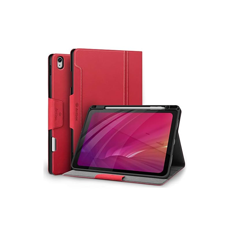 Antbox iPad Air 5/4 ケース ペン収納 オートスリープ対応 iPad Air 第4/5 世代 ケース 2022/2020 Apple Pencil収納 ひび割れ防止 ソフトPUレザー