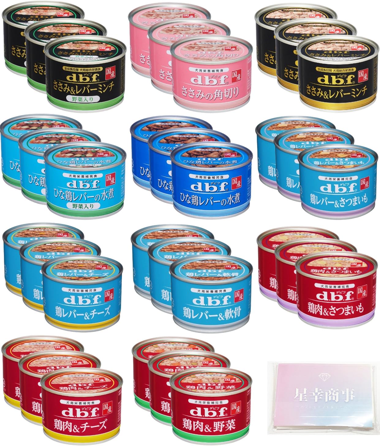 デビフ 缶詰 犬 150g 11種セット 各3缶（計33缶） ささみ ひな鶏 鶏肉 鶏レバー ドッグフード 犬用栄養補完食 オリジナルティッシュ付き 7,699円