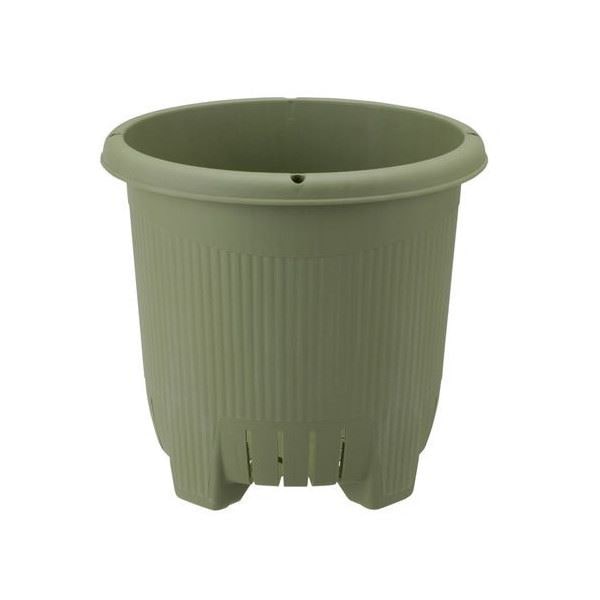 （まとめ） プランター/園芸用品 丸型 36型 グリーン 1ポット植え用 底面：脚サイドスリット付 菜園上手 16個セット