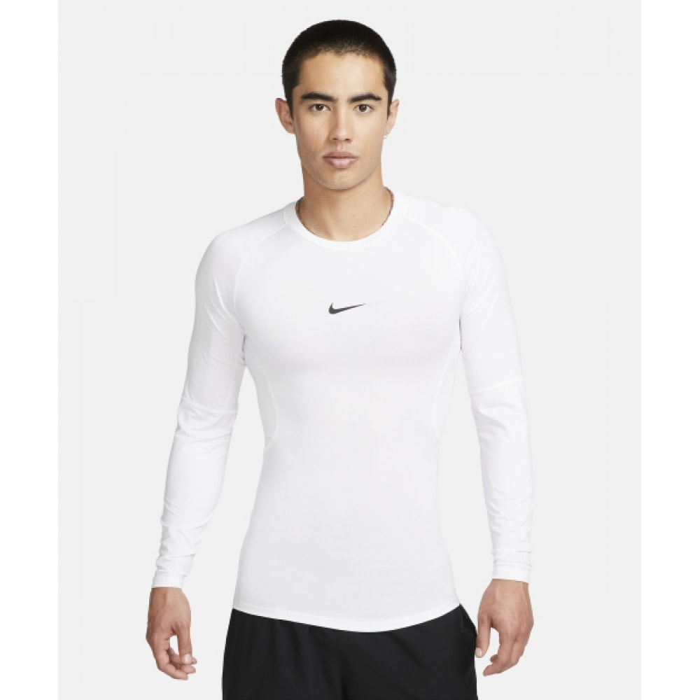 ナイキプロドライフィットタイトロングスリーブフィットネストップ M-ホワイト:ブラック/ FB7920-100