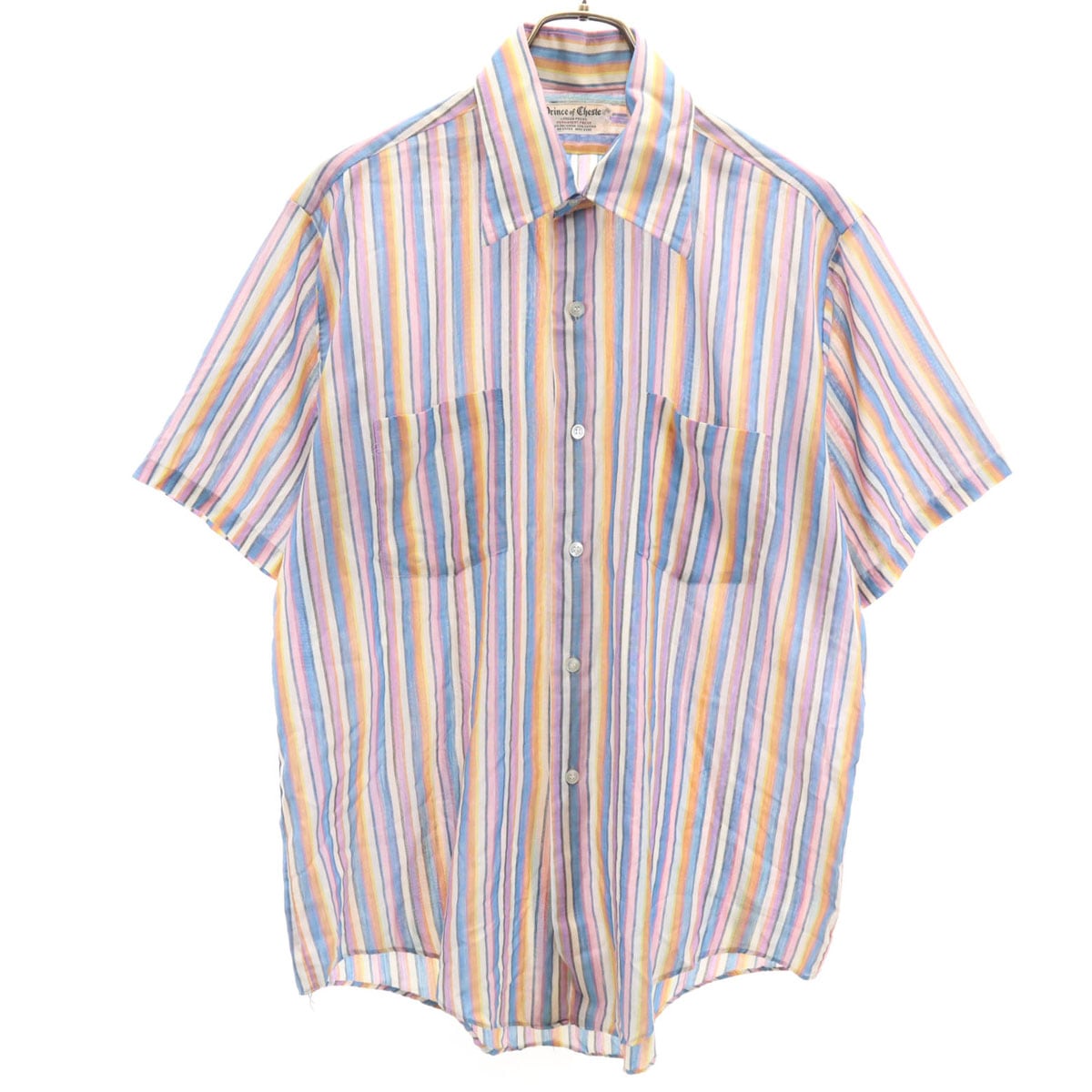 Prince of Chester 70s ヴィンテージ 半袖 シャツ マルチ permanent press メンズ 古着
