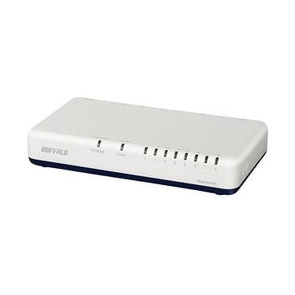 （まとめ）バッファロー Giga対応スイッチングハブ プラスチック筐体 電源外付けモデル 8ポート ホワイト LSW6-GT-8EP/WH 1台3セット