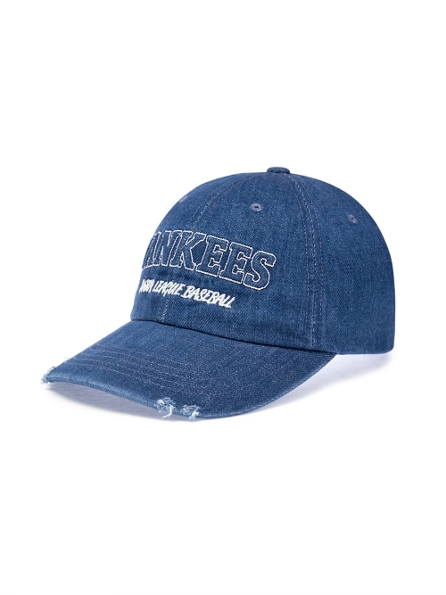 【MLB】 DENIM EMBOSSED UNSTRUCTURED BALL CAP NY L.BLUE キャップ 正規品