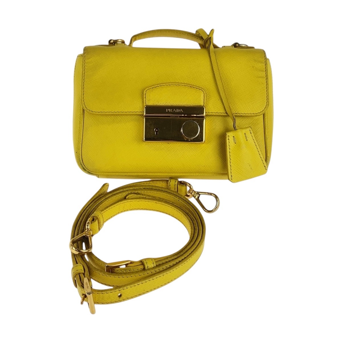 サフィアーノ イエロー ゴールド金具 レザー ショルダーバッグ ハンドバッグ 2WAY レディース 502133