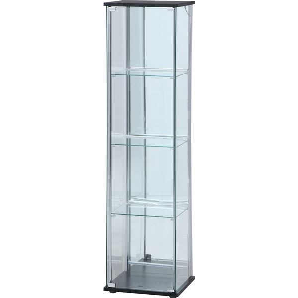 ガラスコレクションケース 4段（背面ミラー） LED ブラック幅42.5奥行36.5高さ162cm 22,771円