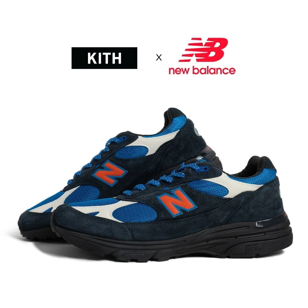 KITH × NEW BALANCE ニューバランス 993 キス コラボ スニーカー U993MG MADISON SQUARE GARDEN ( ブラック ブルー 黒 青 メンズ 990 991