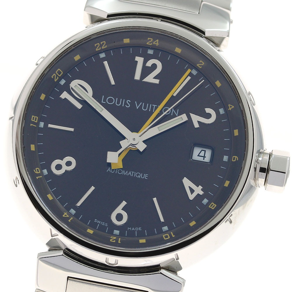 ルイ・ヴィトン LOUIS VUITTON Q1131 タンブール GMT デイト 自動巻き メンズ 美品 箱・保証書付き_923322【中古】