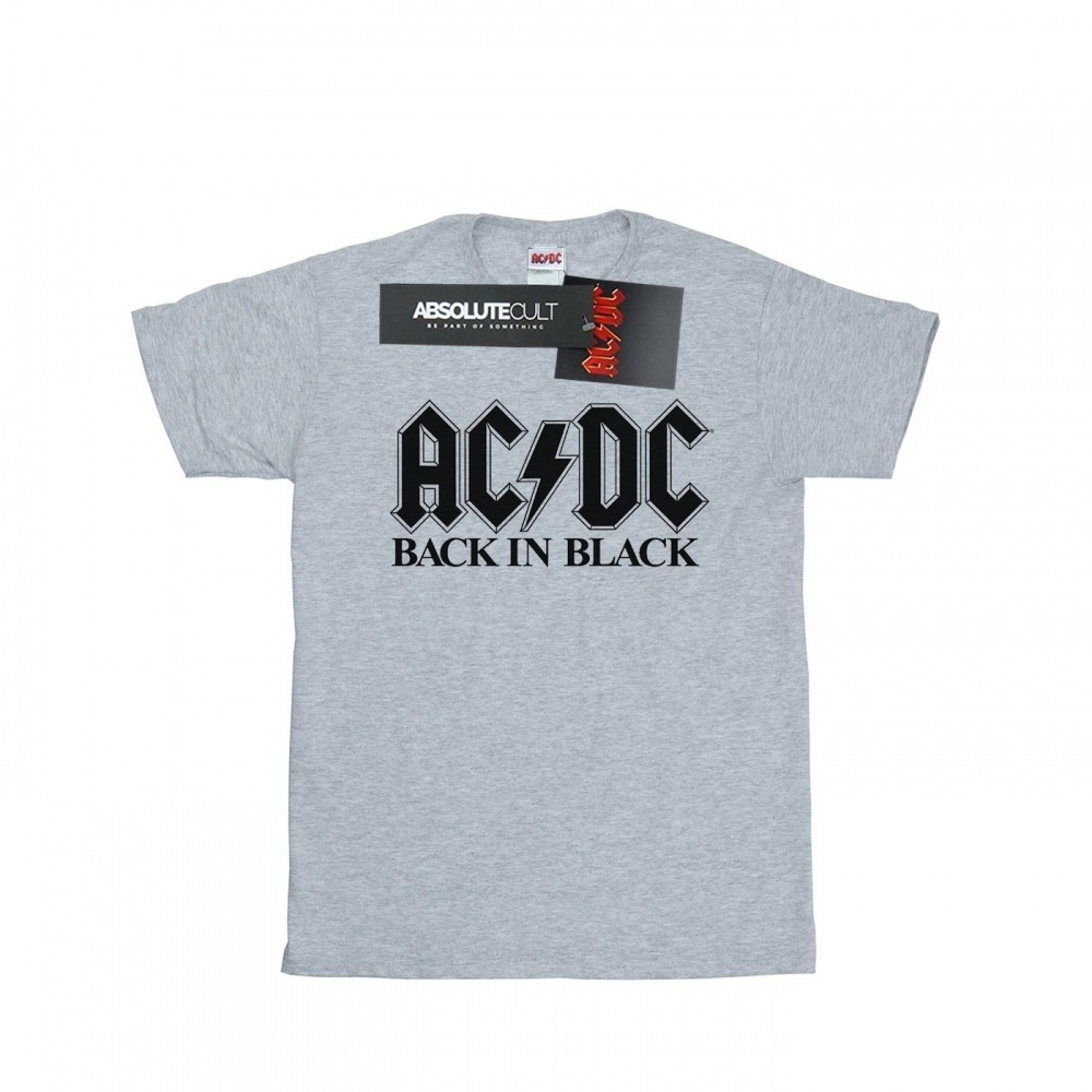 (英国より直送) AC/DC メンズバックインブラックロゴ Tシャツ
