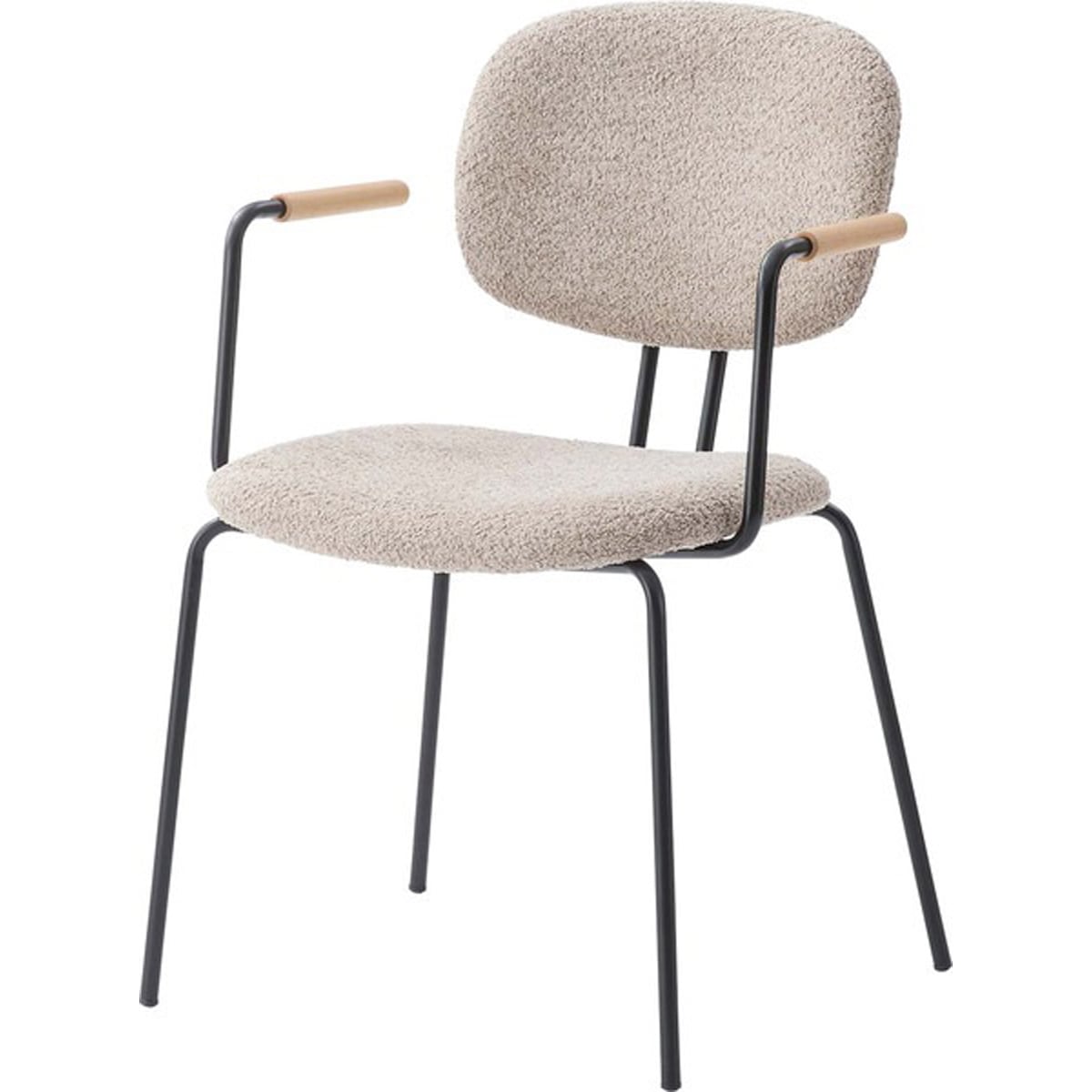 アームチェア PC-366 ダイニングチェア 椅子 イス いす チェア シンプル インダストリアル モダン おしゃれ 木製 天然木 アイアン ブークレ生地 ネイビー ベージュ ダイニング リビング 食