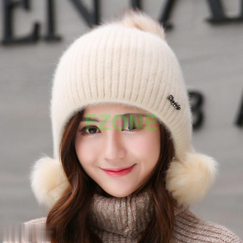 【大人気限定】ニット帽 レディース 秋冬 厚手 帽子 ニット 柔らか キャップ hat アウトドア ポンポン付き あったかい オシャレ 冬 耳当て