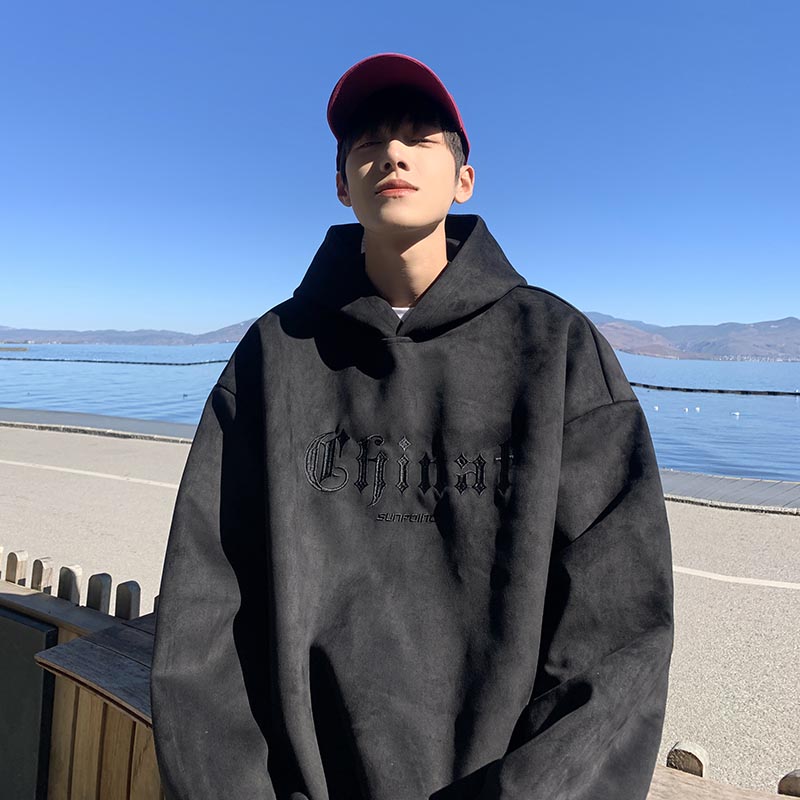 スウェット メンズ 春秋モデル ゆったり タイド 刺繍 トップス アメカジ レトロ ヴィンテージ フード付き ジャケット
