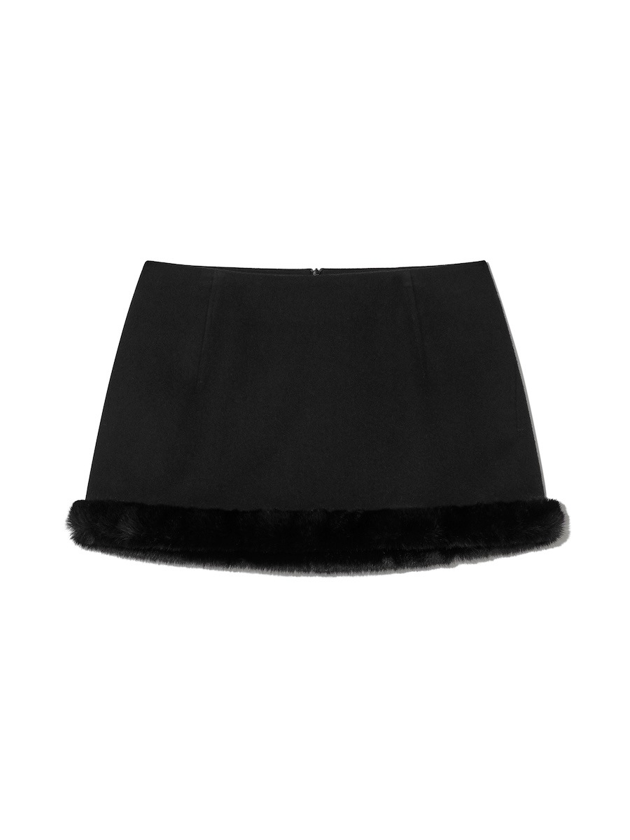 【GLOWNY】 BURNING FUR SKIRT : BLACK