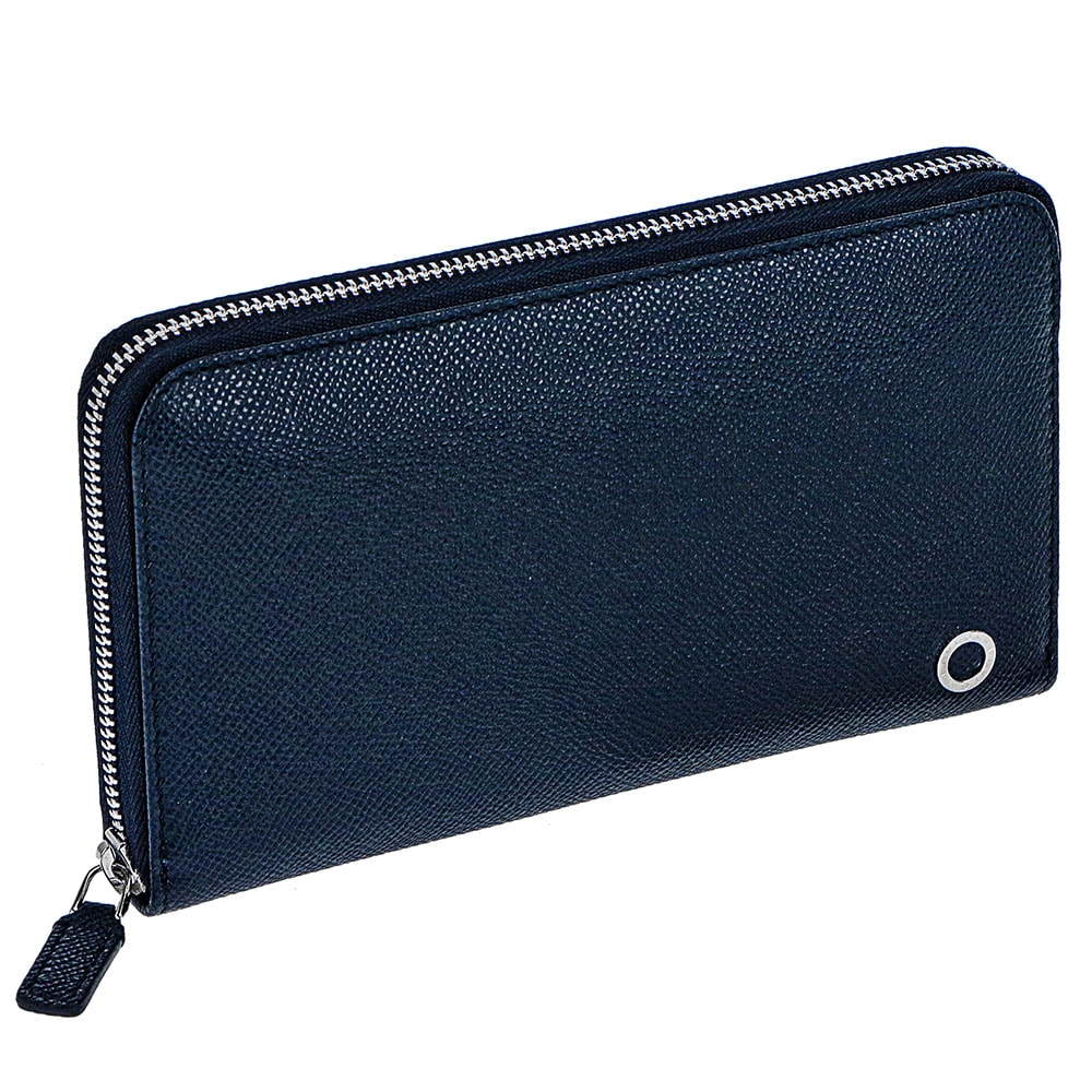 284231 ラウンドファスナー長財布 カーフレザー デニムサファイア/シルバー