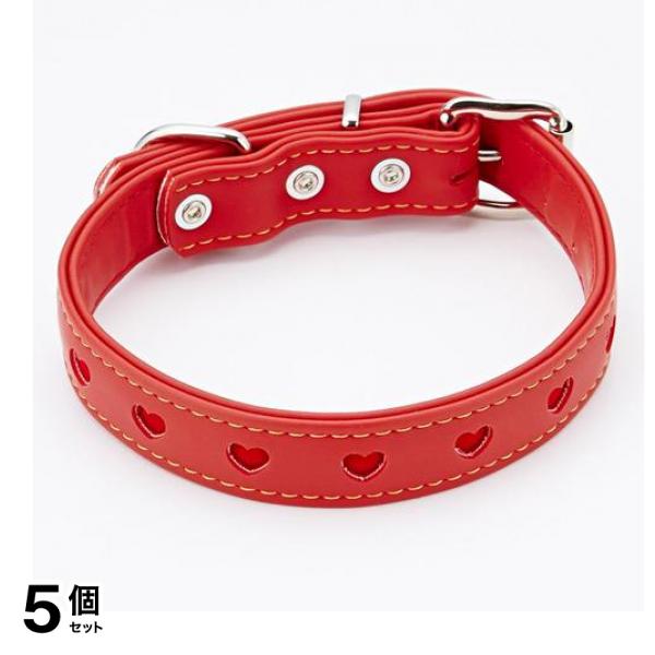 ペティオ ハーティ平首輪 24mm 中型犬用 レッド 1本入 (W56847) 5個セット