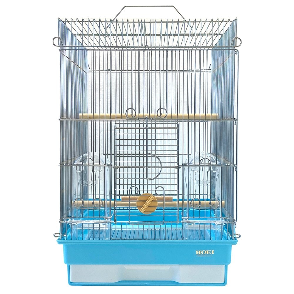 鳥かご　ＨＯＥＩ　３５手のりＧ　ブルー　（３７X４１．５X５４．５ｃｍ）　セキセイ　小型インコ　フィンチ　ＣＲＣ55―15―10―10―00