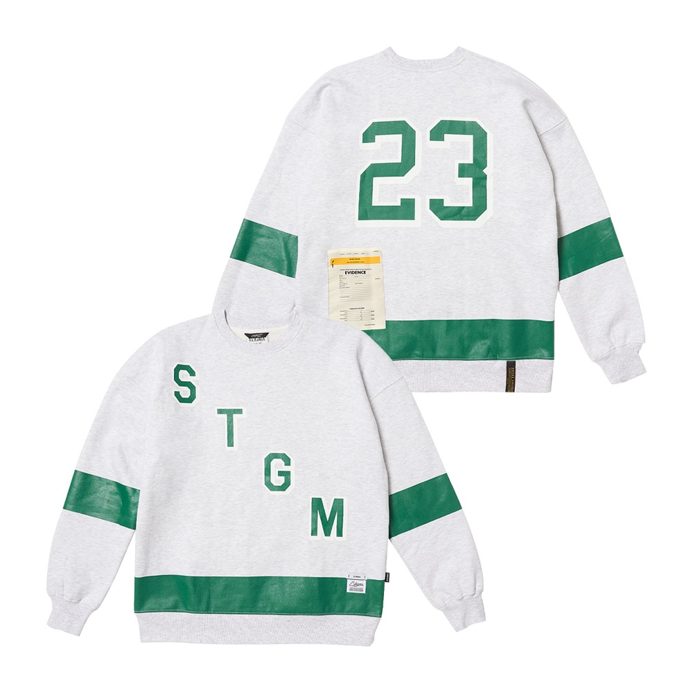 COLLEGE OVERSIZED CREWNECK WHITE MELANGE