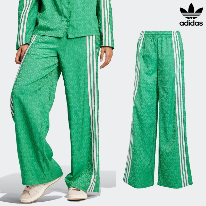 [ADIDAS] アディダス レディース 70s ワイド レッグ パンツ / GREEN 8,892円