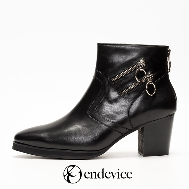 ブーツ メンズ 本革 厚底 革靴 ヒールブーツ ショートブーツ ジョッパーブーツ バックジップ ダブルジップ ハイヒール レザー ミドル丈 ブランド 紳士靴 高級感 ドレスシューズ 黒 ブラック