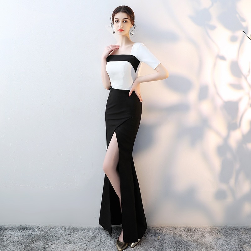 片方のショルダードレス2025女性のためのドレス尊厳ある雰囲気の雰囲気の威厳のある花嫁介添人パーティードレススプリング